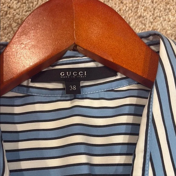 Gucci Blue and White Striped Long Sleeve Dress - Picture 5 of 7